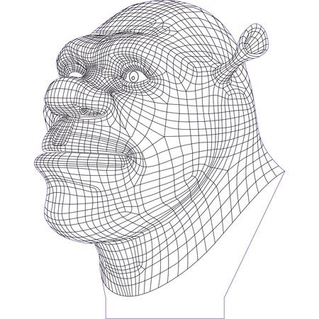 450x450 Shrek Illusion Vector For Cnc