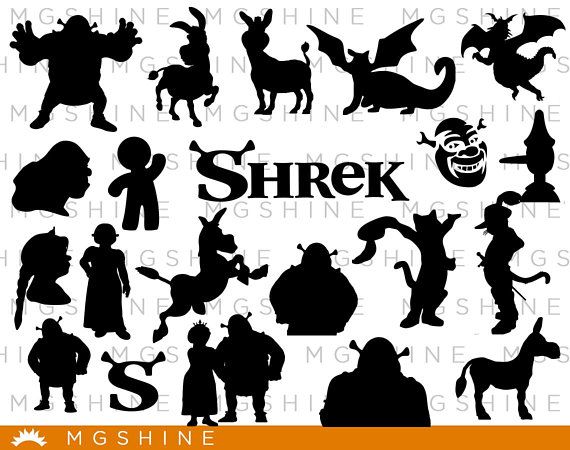 570x450 Shrek For Cricut, Silhouette