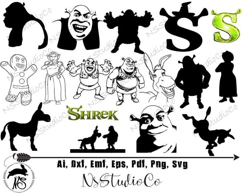 794x631 Shrek Silhouette Shrek Shrek Vector Etsy
