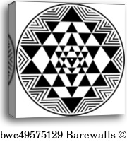 180x201 Shri Chakra Yantra, Canvas Print Barewalls Posters Prints