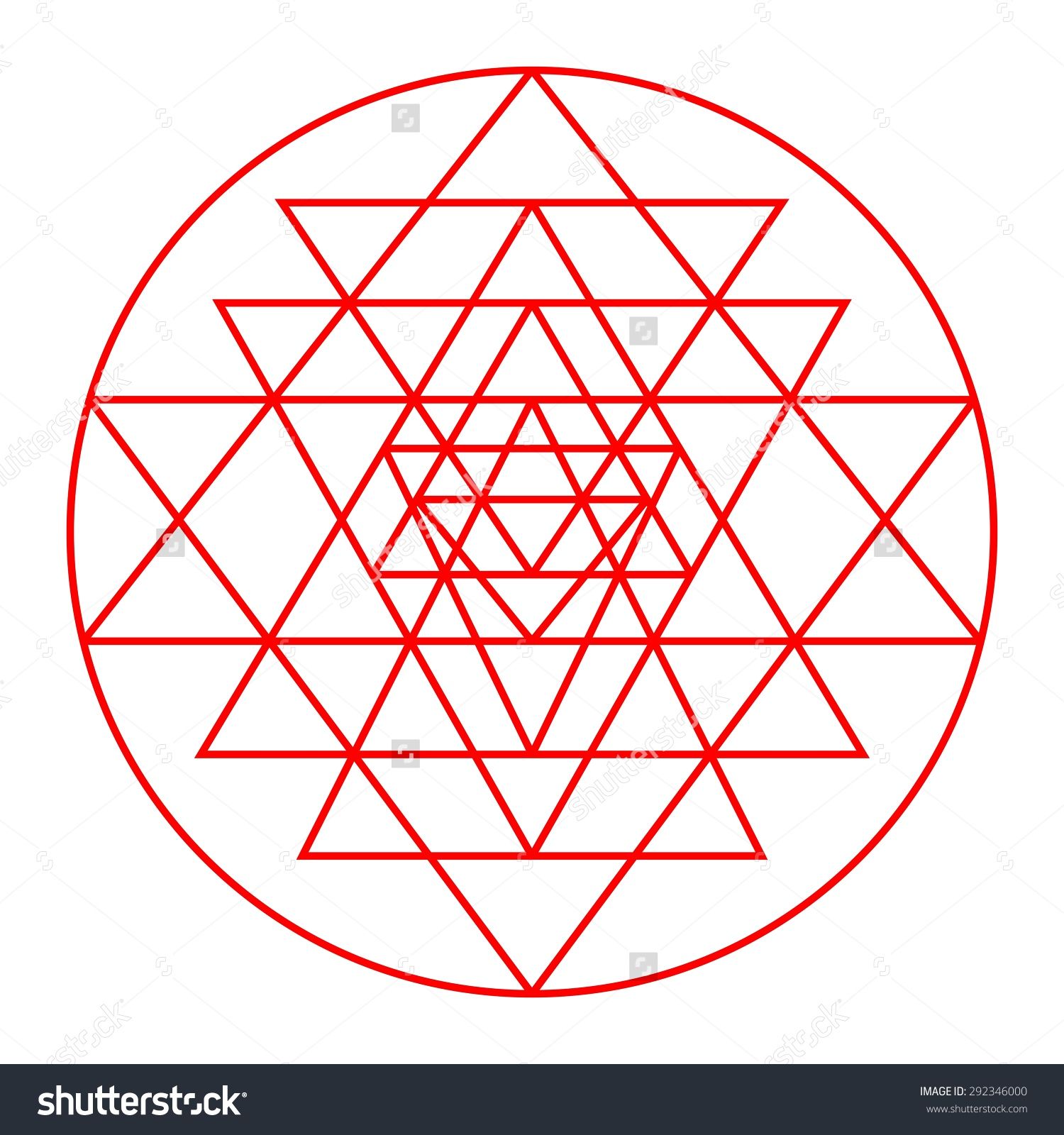 1500x1600 Sri Yantra Detail, Sacred Geometry, Triangles Design Vector