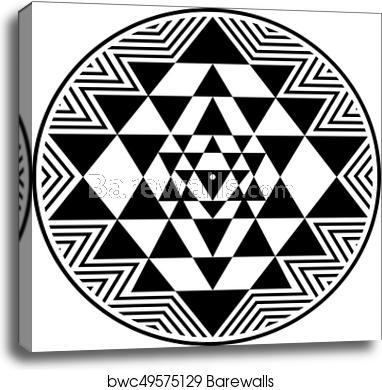 382x390 Sri Yantra Vector Symbol, Canvas Print Barewalls Posters