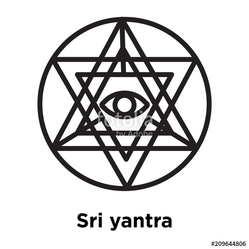 500x500 Sri Yantra Icon Vector Sign And Symbol Isolated On White