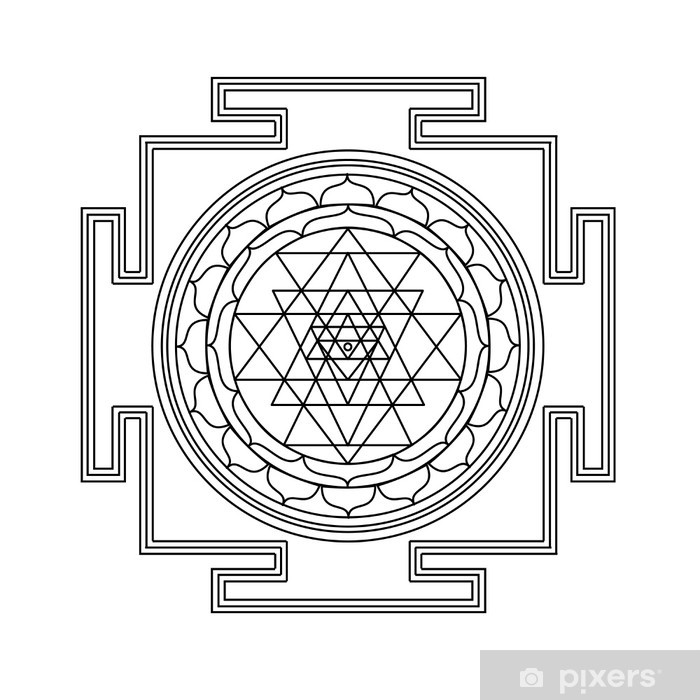 700x700 Vector Shri Yantra Wall Mural