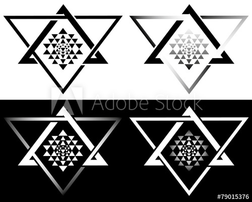 500x400 Shri Yantra Set Black