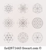 180x195 Free Art Print Of Sri Yantra Sacred Geometry Vector Design