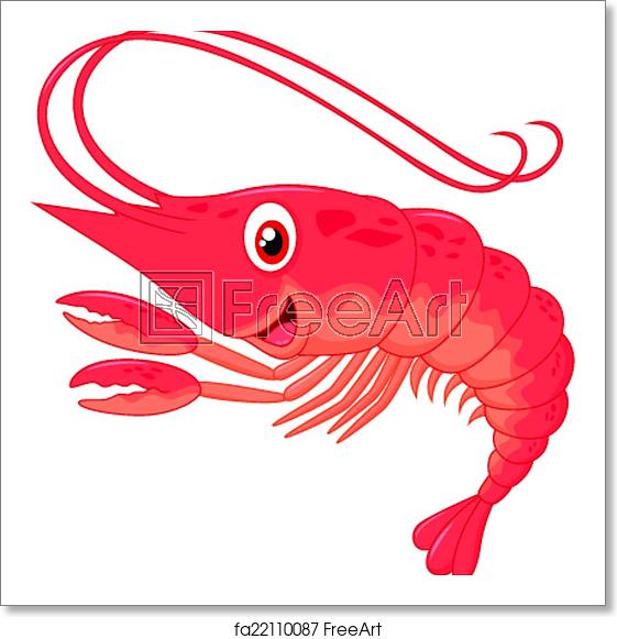 561x581 Free Art Print Of Cute Shrimp Cartoon Vector Illustration Of Cute