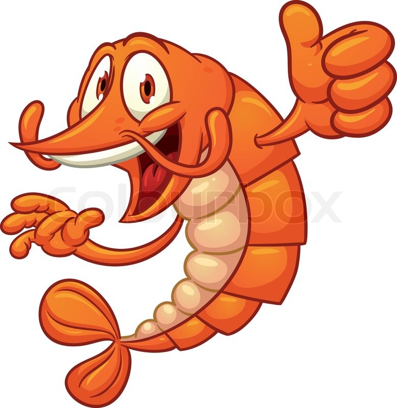 778x800 Cartoon Shrimp Holding It's Thumb Up Stock Vector Colourbox