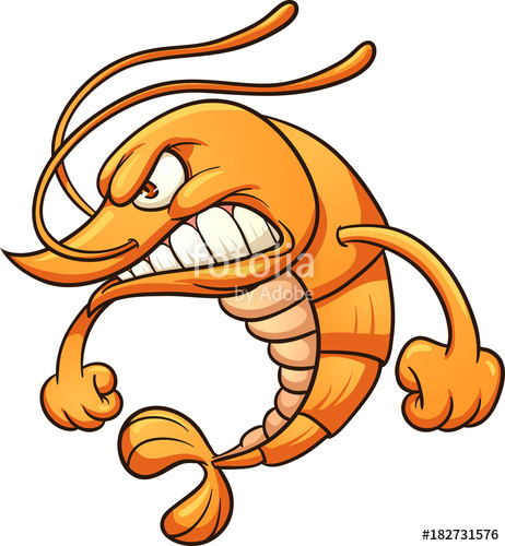 462x500 Angry Cartoon Shrimp Vector Clip Art Illustration With Simple