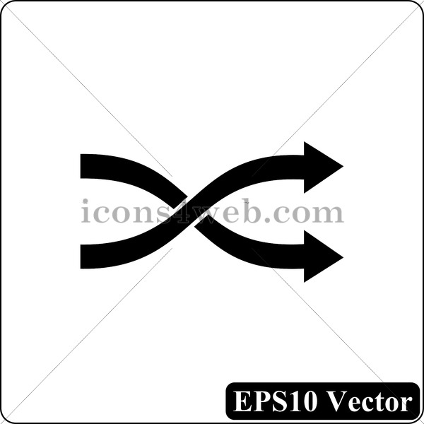 600x600 Shuffle Black Icon Vector