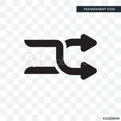 500x500 Shuffle Vector Icon Isolated On Transparent Background, Shuffle