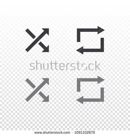 450x470 Vector Set Shuffle And Repeat Icon Isolated On Transparent