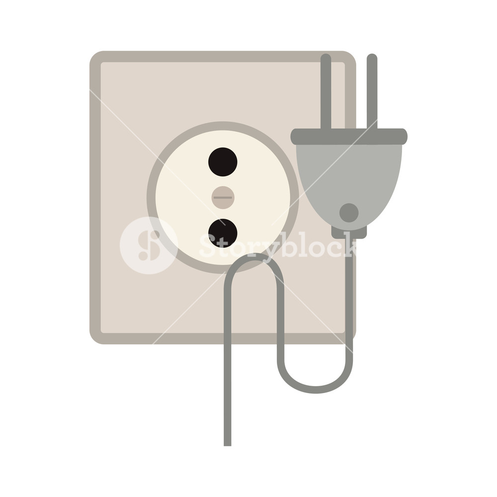 1000x1000 Electric Plug And Shuffle Symbol Vector Illustration Graphic