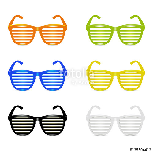 500x500 Set Occhiali Shutter Shades Colorati Stock Image And Royalty Free