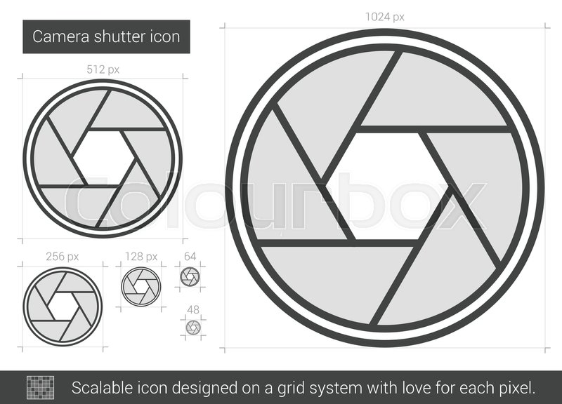 800x576 Camera Shutter Vector Line Icon Stock Vector Colourbox