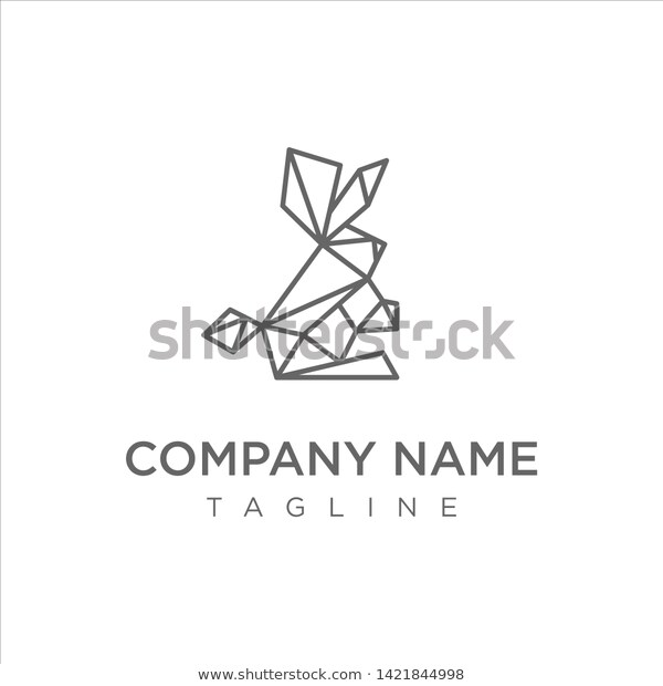 600x620 Geometric Rabbit Logo Vector Illustration Stock Vector