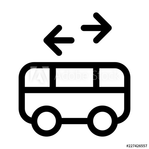 500x500 Shuttle Service Bus Vehicle Transportation Vector Icon