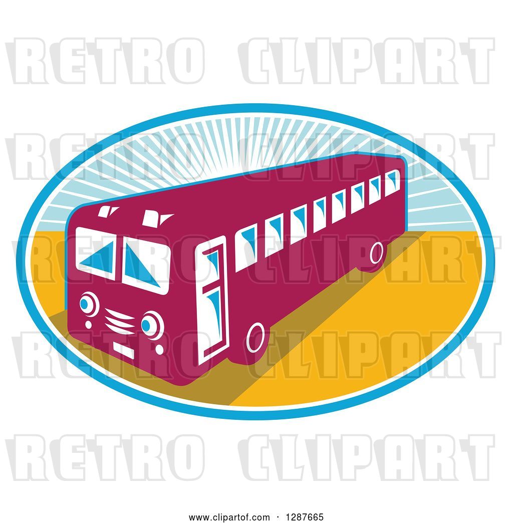 1024x1044 Vector Clip Art Of Retro Shuttle Bus In An Oval Of Sunshine