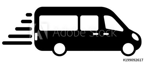 500x219 Airport Shuttle Van, Shuttle Bus Flat Design