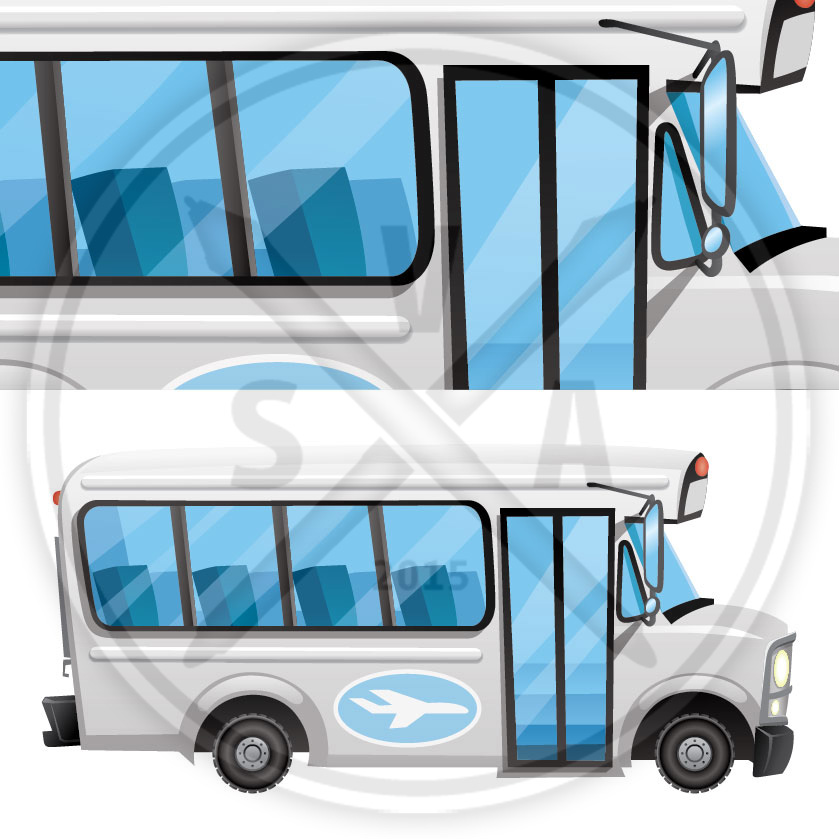 839x839 Cartoon Airport Shuttle Bus