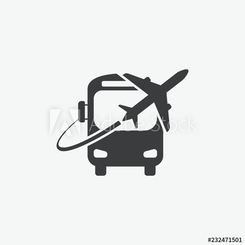 500x500 Airport Bus Shuttle Vector Icon