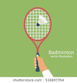 260x280 Badminton Racket In Hands Player, Hit The Shuttlecock Vector