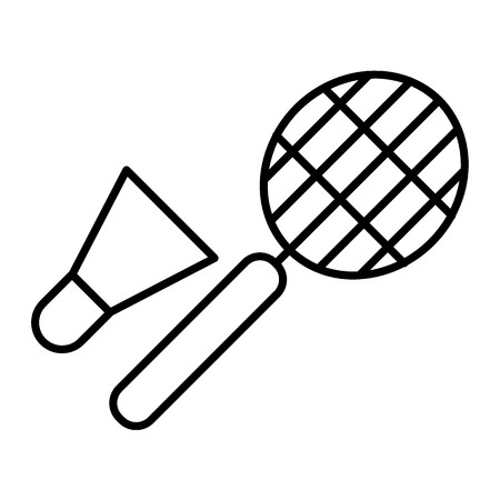 450x450 Badminton Thin Line Icon Racket And Shuttlecock Vector