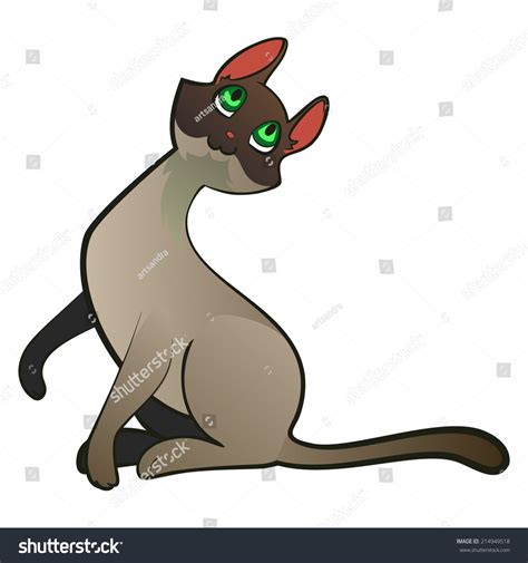 474x505 Illustration Of A Cute Siamese Cat Vector Cartoon, Saimese Cats