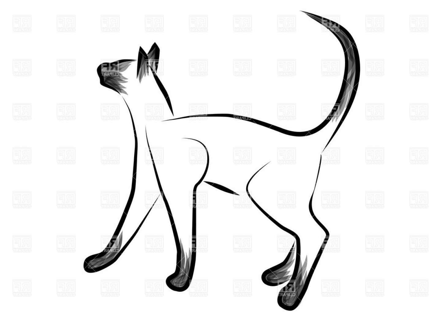 1440x1018 Sketched Siamese Cat Vector Clipart Createmepink