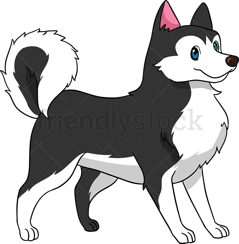 779x796 Proud Siberian Husky Cartoon Vector Clipart