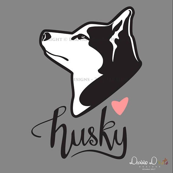 570x570 Siberian Husky Husky Decal, Wolf Vector Clipart, Wall Vinyl