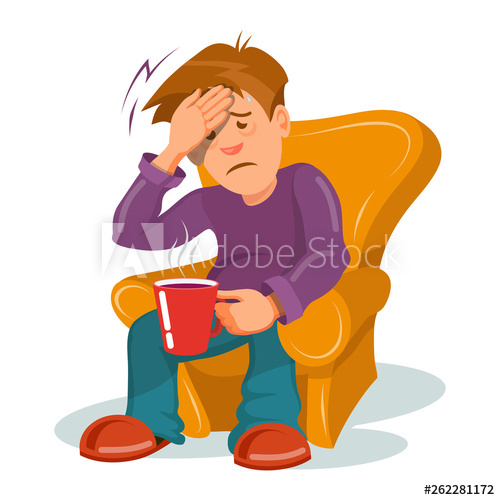 500x500 Flu Sickness Sick Person Having Cold Ill Man Headache Medicine