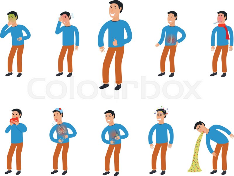 800x603 Sick Characters Set Of People With Stock Vector Colourbox
