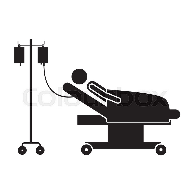 800x800 Sick Person In Hospital Icon Image Stock Vector Colourbox