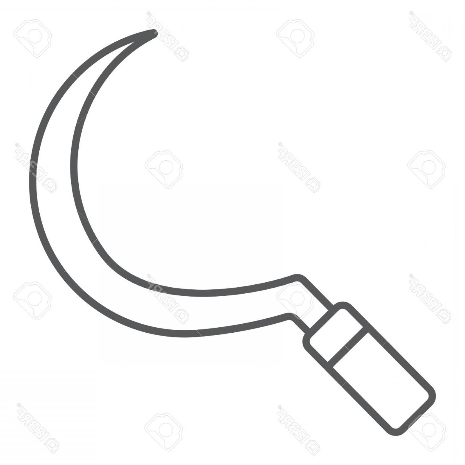 1560x1560 Photostock Vector Sickle Thin Line Icon Farming And Agriculture