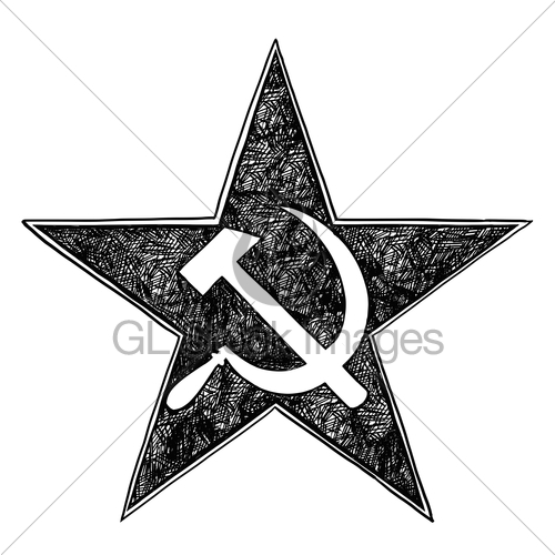 500x500 Communist Star Symbol With Hammer And Sickle Vector Drawing Gl