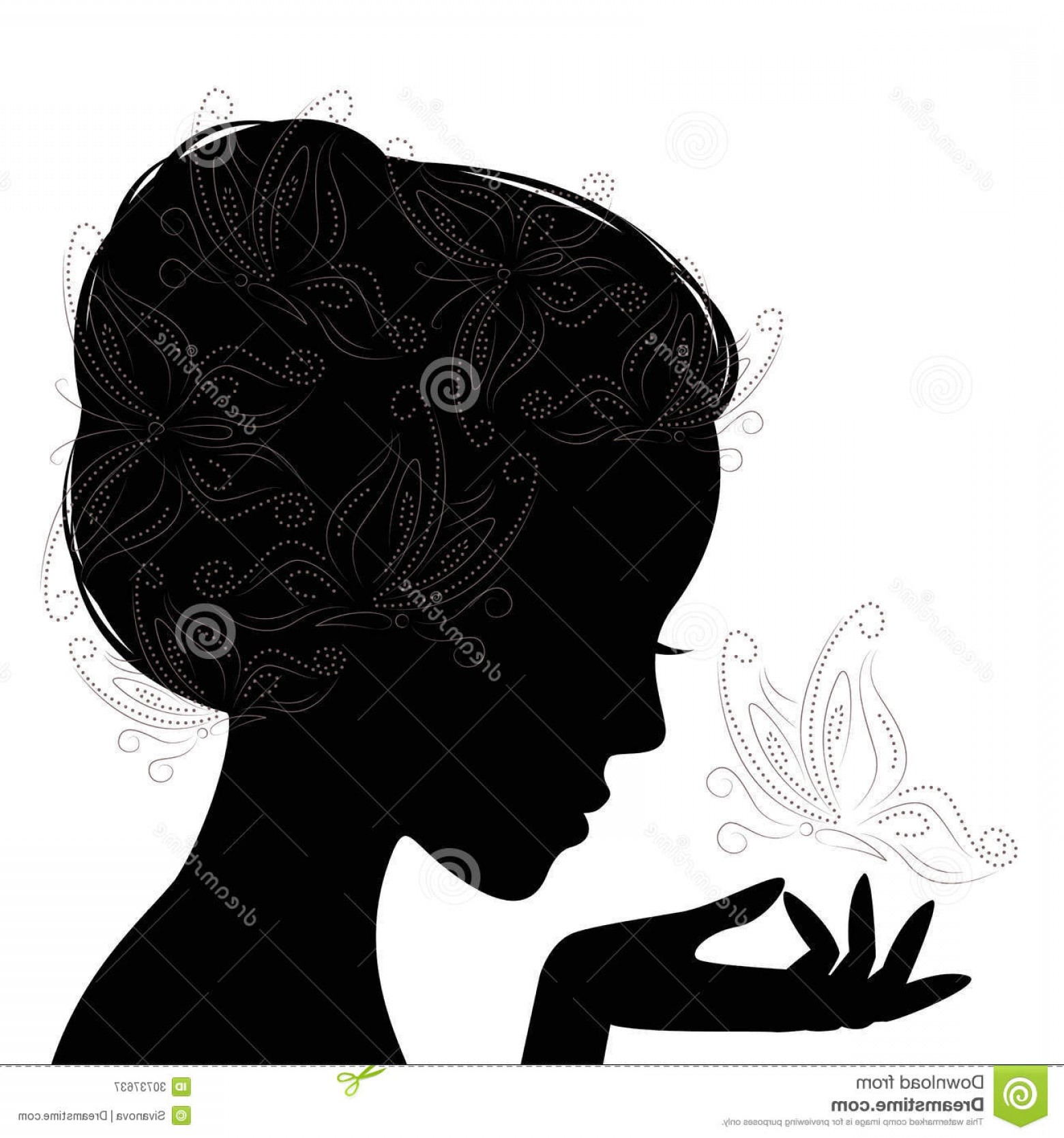 1560x1668 Royalty Free Stock Photography Profile Face Young Woman Silhouette