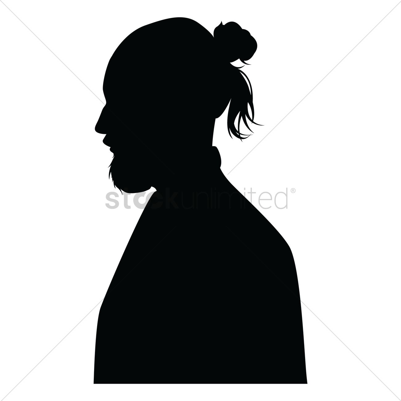 1300x1300 Side View Of A Silhouette Man Vector Image