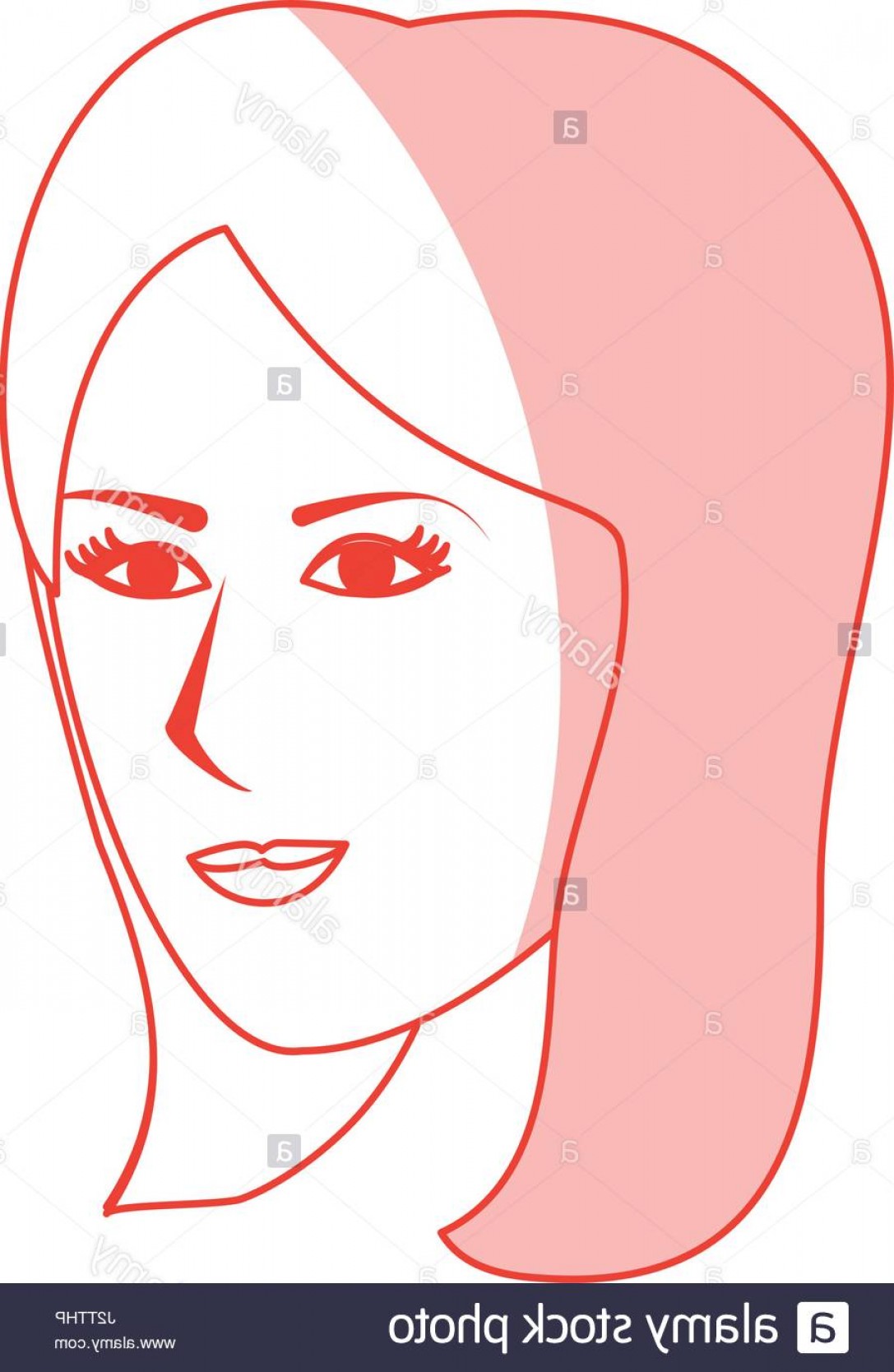 1087x1668 Stock Photo Red Silhouette Shading Side Profile Face Woman