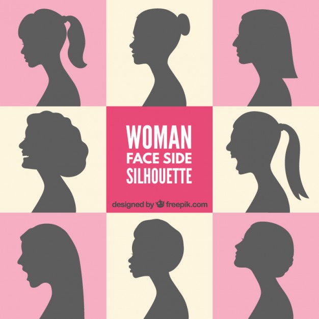 626x626 Woman Face Side Silhouettes Vector Free Download