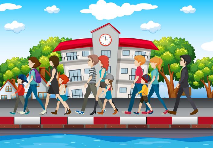 706x490 People Walking On The Sidewalk