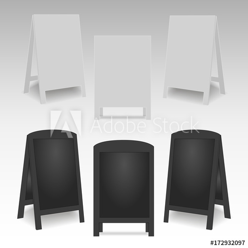 500x500 Set Of Empty Blank Advertising Street Handheld Sandwich Stands