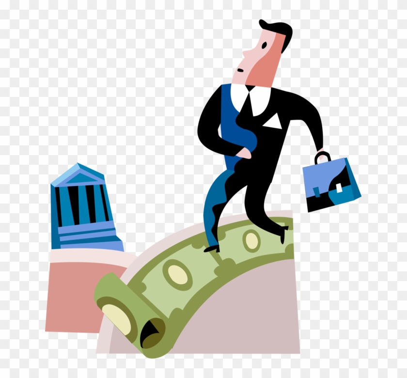 840x780 Vector Illustration Of Businessman Walks Sidewalk Paved