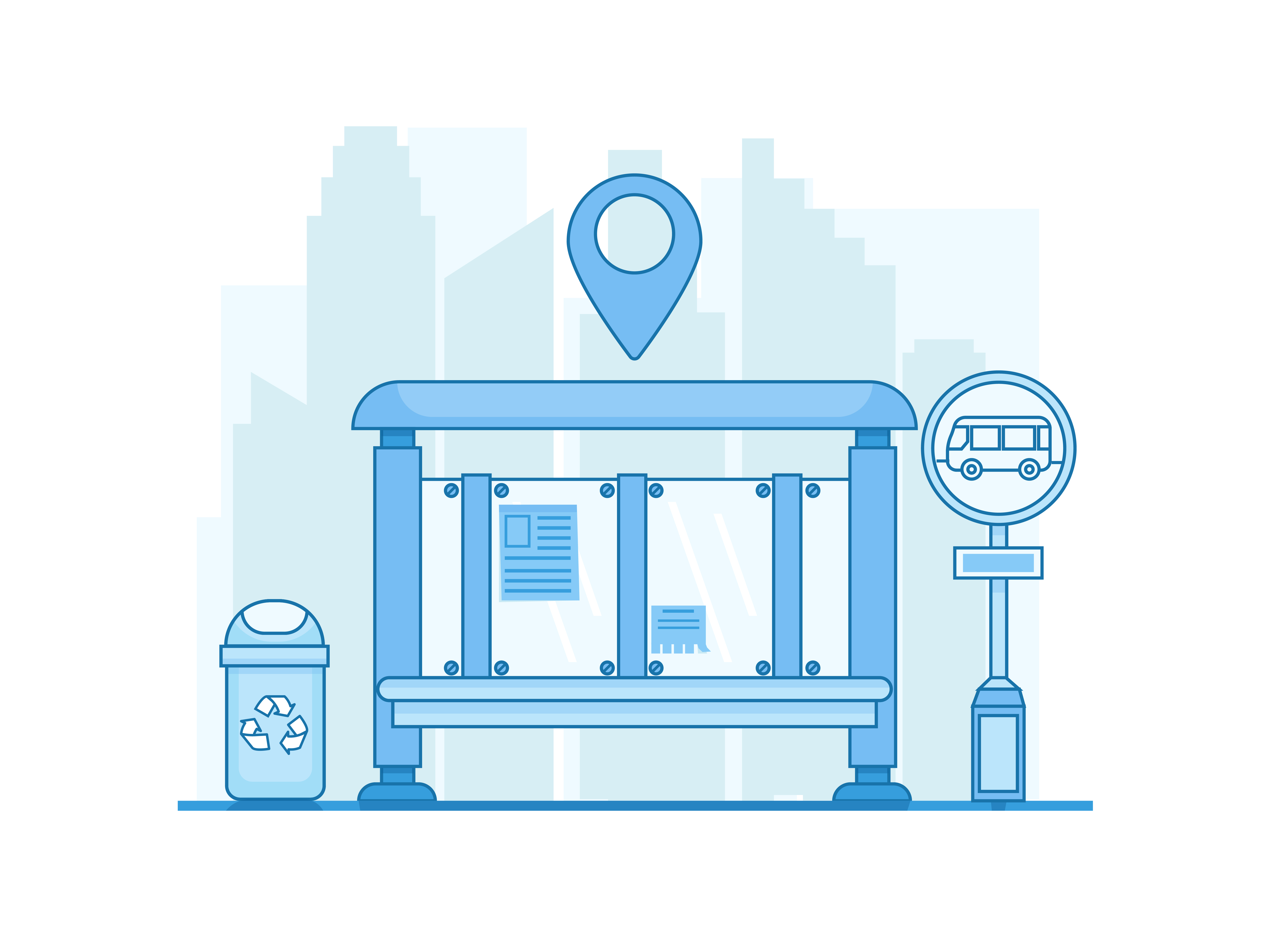 6668x5001 City Sidewalk Free Vector Art