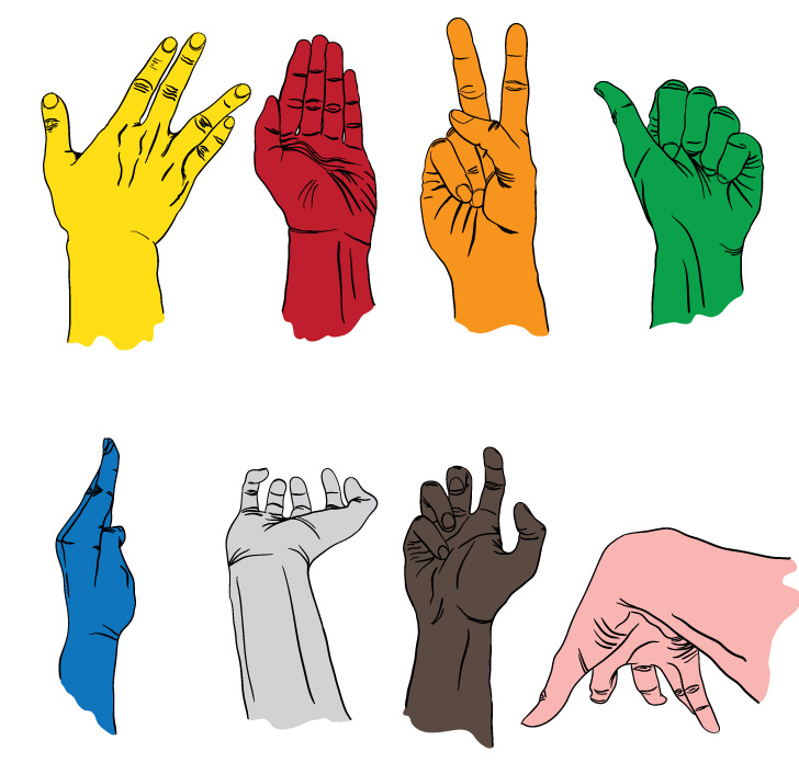 728x696 Free Vector Set Sign Language Hands Free Vectors Ui Download
