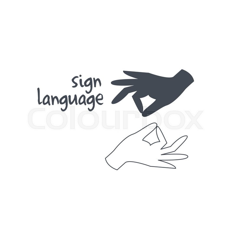 800x800 Sign Language Interpreting Black And Stock Vector Colourbox