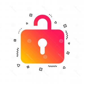 300x300 Lock Sign Icon Login Symbol Colorful Geometric Shapes Gradient