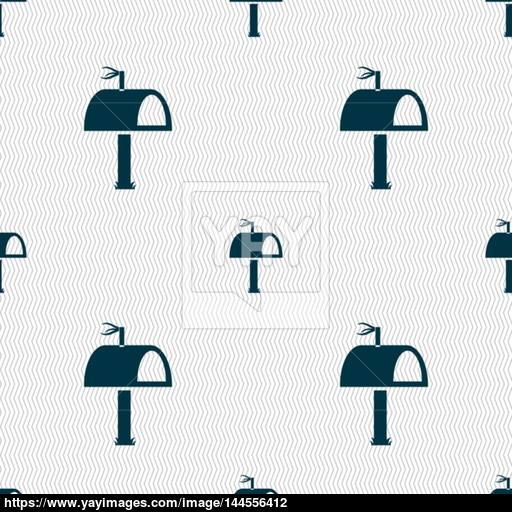 512x512 Mailbox Icon Sign Seamless Abstract Background With Geometric
