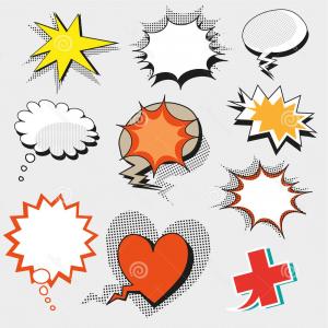 300x300 Stock Illustration Vector Pop Art Comic Speech Bubbles Shapes