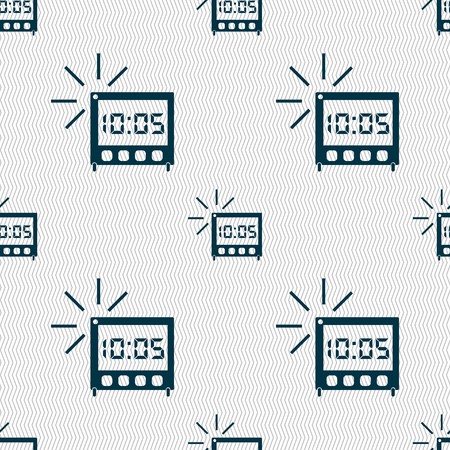 450x450 Digital Alarm Clock Icon Sign Seamless Abstract Background